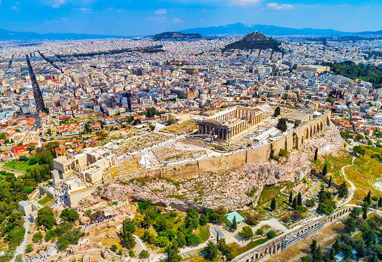 Aerial View Of The Ruins Of The Acropolis